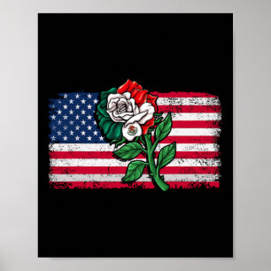 Poster México Bandeira dos Estados Unidos Bandeira Mexica