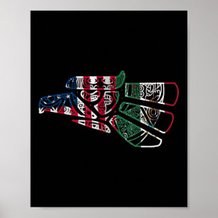 Poster México Bandeira dos Estados Unidos Patriot Bandeir