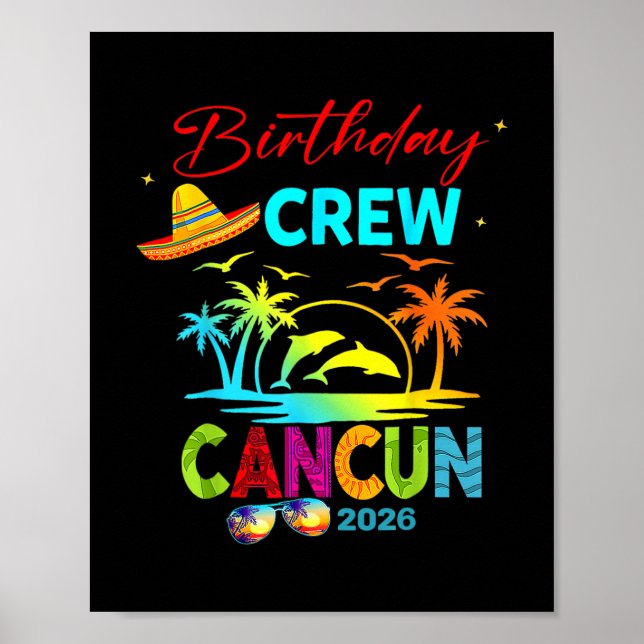 Poster Mexico Cancun Birthday Boy Trip Vacation 2026 Matc (Frente)