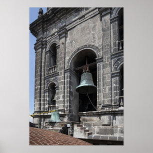 Poster México, Cidade do México, Zocalo. As Torres Bell