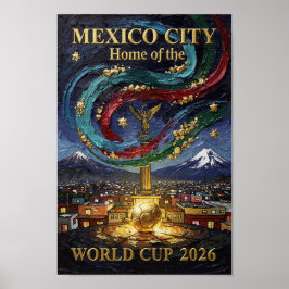 Poster Mexico City Soccer Art 2026 Stadium City