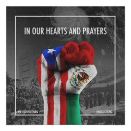 Pôster México e Porto Rico Unidos e Orgulhoso