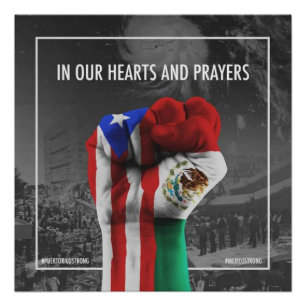 Pôster México e Puerto Rico unidos e orgulhosos