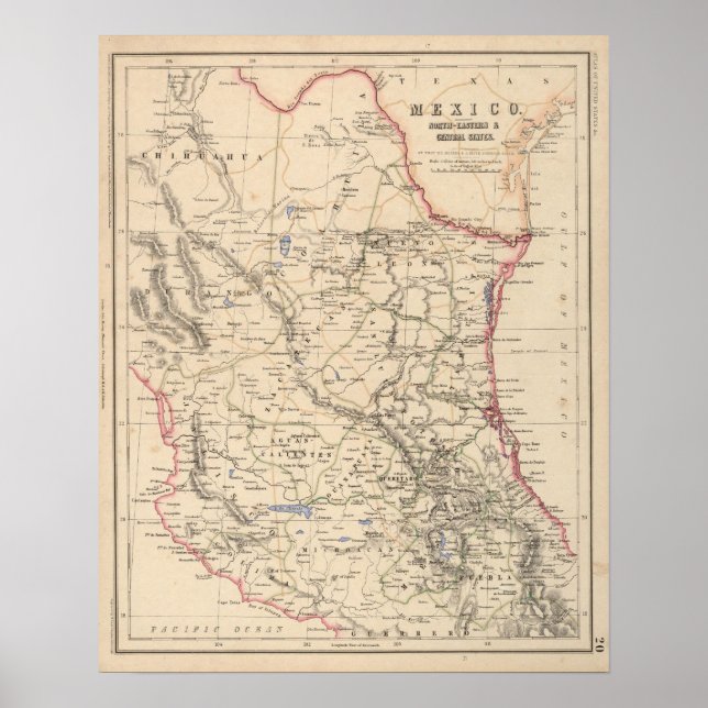 Pôster México, Estados do Nordeste e Centro (Frente)
