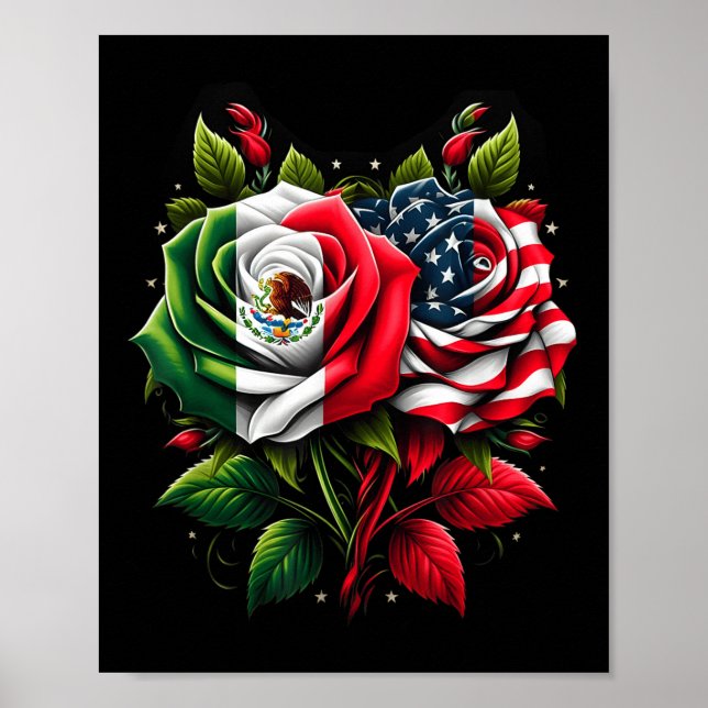 Poster México, Estados Unidos, Bandeira Mexicana Bandeira (Frente)