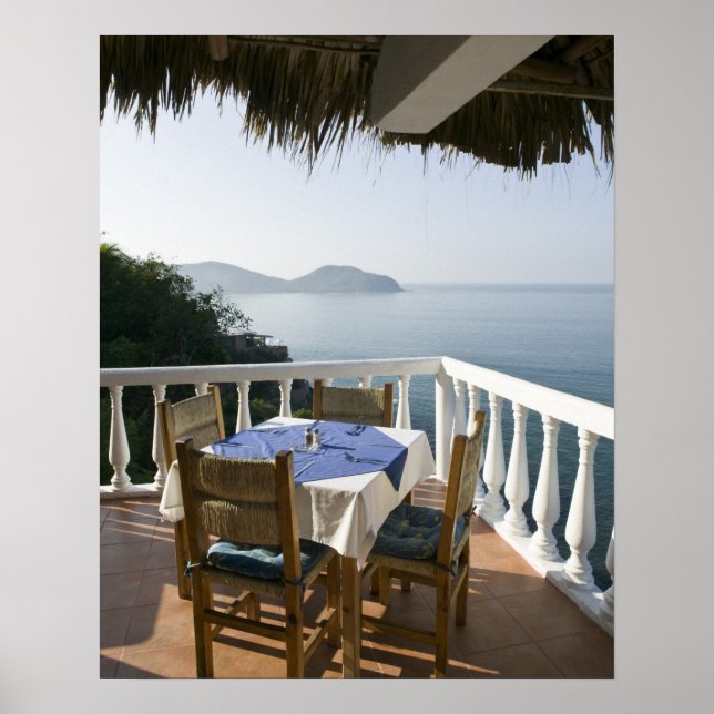 Pôster México, Guerrero, Zihuatanejo. Mesa de café sobre (Frente)
