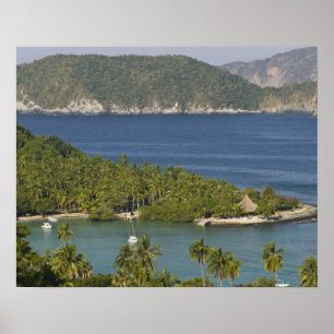 Pôster México, Guerrero, Zihuatanejo. Praia Las Gatas-