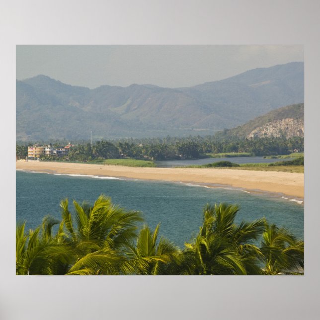 Pôster México, Jalisco, Barra de Navidad. Praia da Cidade (Frente)