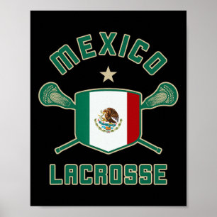 Poster México Lacrosse - Lax da Bandeira Mexicana