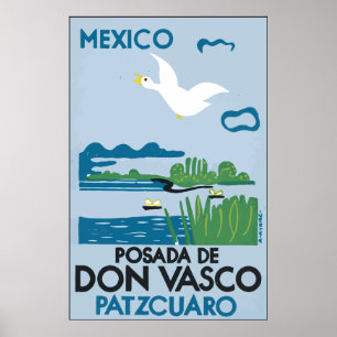 Pôster México Po sada De Don Vasco Patzcuaro, vintage