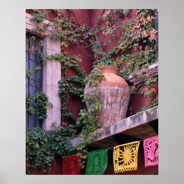 Pôster México, San Miguel de Allende, Ivy, pote de argila (Frente)