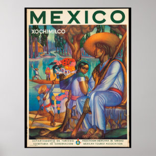Poster México, viagens vintage de poster,