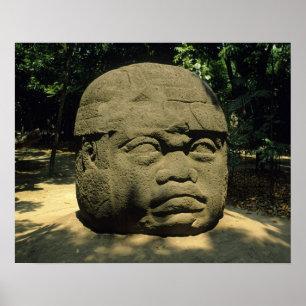 Poster México, Villahermosa, cabeça gigante Olmeca, La Ve