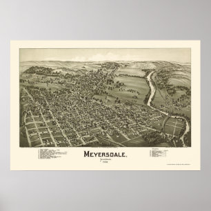 Pôster Meyersdale, PA Panorâmica - 1900