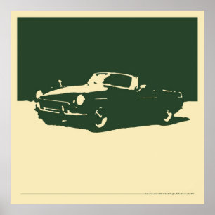 Poster MGB, 1971 - British Racing Green em creme