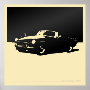 Poster MGB, 1971 - Preto sobre creme leve