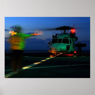 Pôster MH-60 Aterrissagem com helicóptero no mar