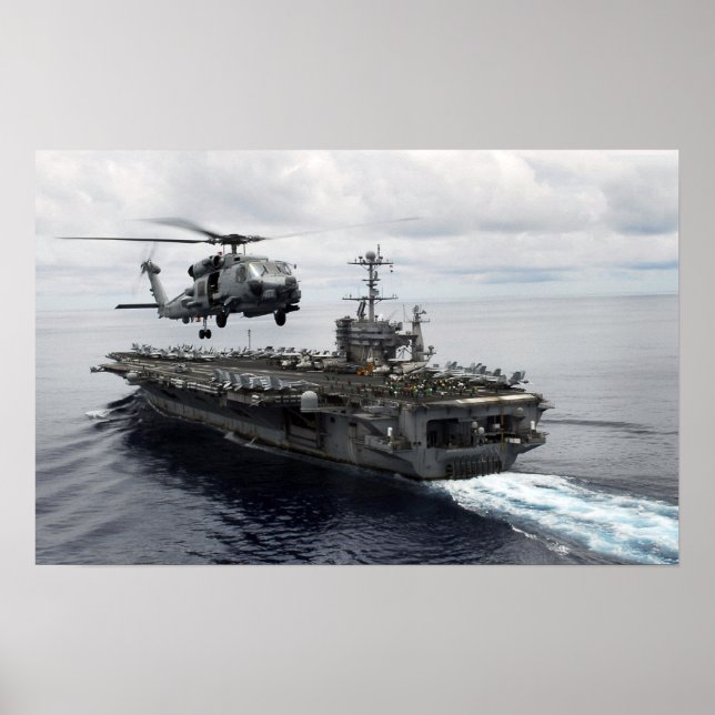 Poster MH-60R Sea Hawk expulsa o USS John C Stênis (Frente)