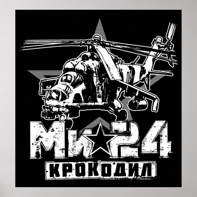 Poster Mi-24 helicóptero soviético (Frente)