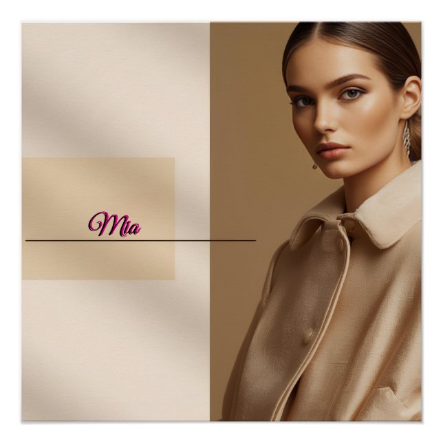 Pôster Mia Aesthetic Minimal Name Poster (Frente)