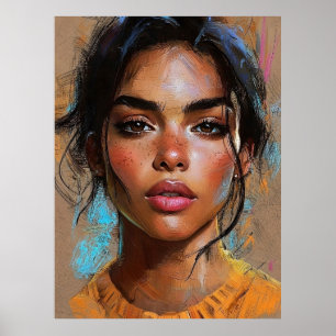 Poster Mia - Retrato Expresso de Mulher Americana African