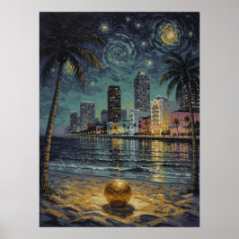 Poster Miami Art Deco Beach Soccer Fine Art