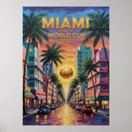 Poster Miami Art Deco World Cup 2026 Soccer Ocean Drive 