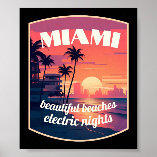 Poster Miami: belas praias, noites elétricas (Frente)