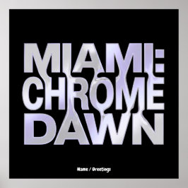 Poster Miami Chrome Dawn Liquid Metal Y3K Aesthetic Art
