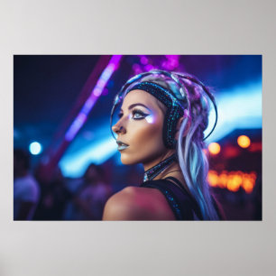 Poster Miami EDM rave Girl