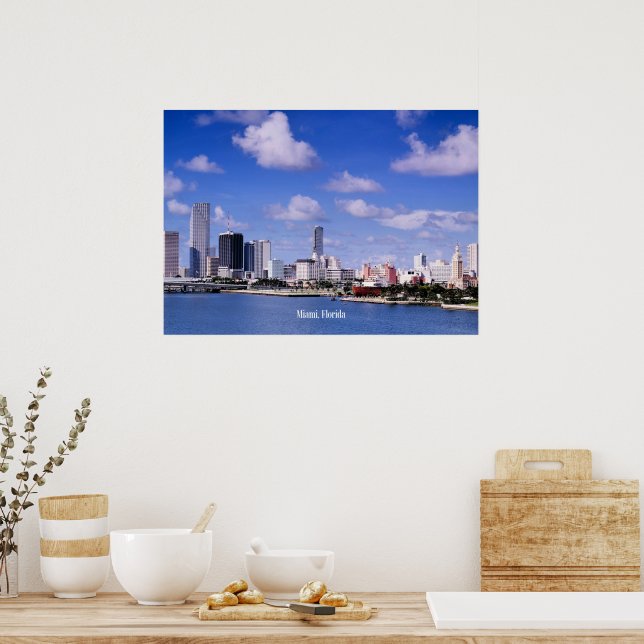 Poster Miami, Florida Skyline (Cozinha)
