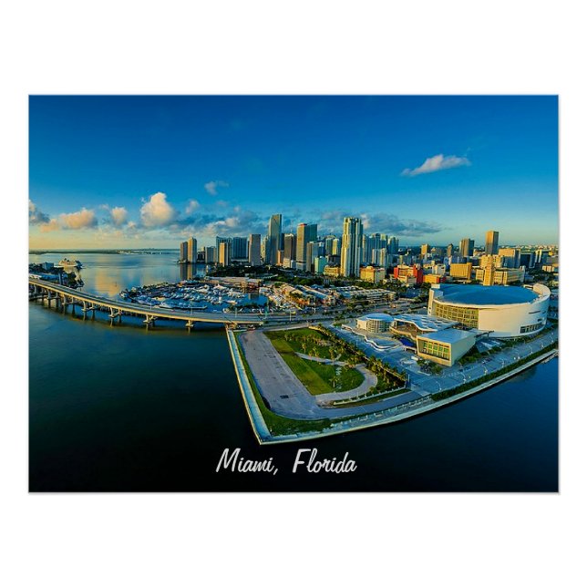 Pôster Miami, Flórida, vista panorâmica (Frente)