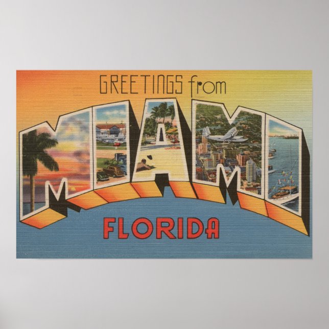 Poster Miami, FloridaLarge Letter ScenesMiami, FL 2 (Frente)