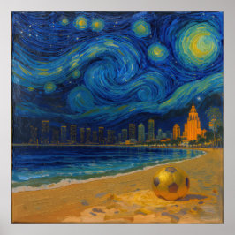 Poster Miami Golden Shore Soccer Fine 