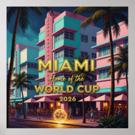 Poster Miami Home  World Cup 2026 ArtDeco Soccer Night