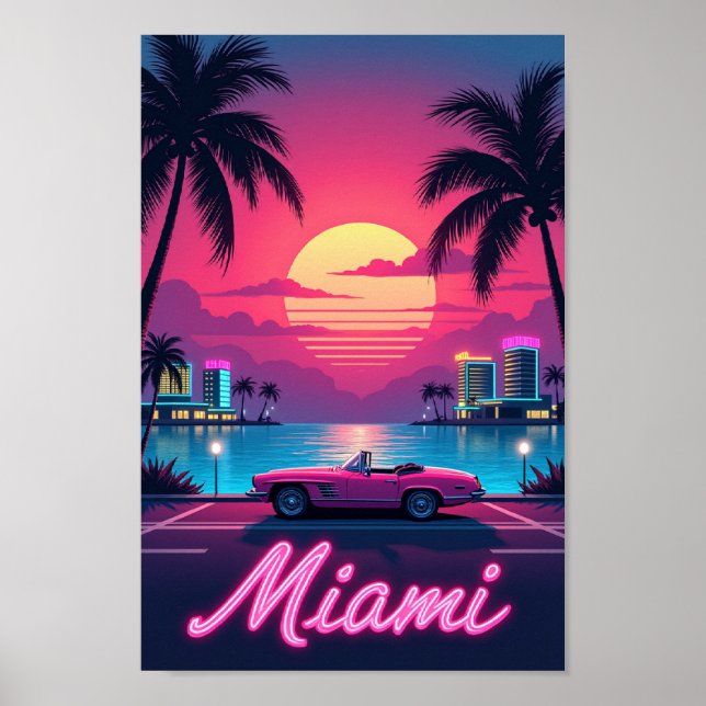 Poster Miami Nights – Um Sonho de Cidade Retro (Frente)
