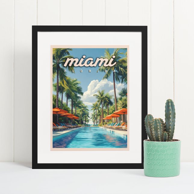 Poster Miami Piscina Vintage (Criador carregado)