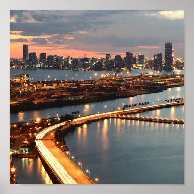 Poster Miami Skyline (Frente)