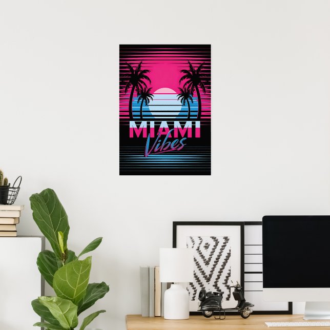 Poster Miami Vibes (Escritório em casa)
