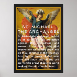 Poster Michael, a Oração Arcanjo com Texto Branco
