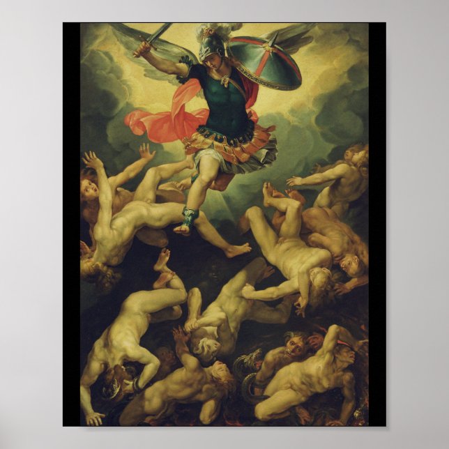 Poster Michael e os anjos caídos por Giuseppe Cesari (Frente)