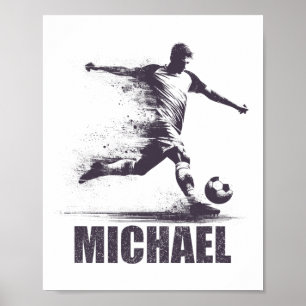 Poster Michael Futebol Meninos Personalizado Primeiro Nom