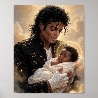 Poster Michael Jackson Segurando o Menino Jesus — Arte Ce