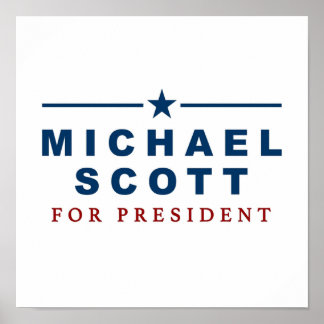Poster Michael Scott para o Presidente do Gabinete