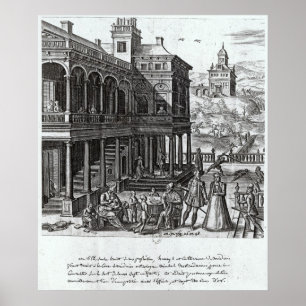 Poster Michel de Nostradame  being consulted