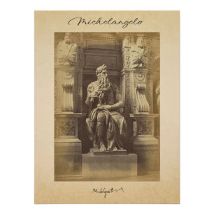 Pôster Michelangelo Artista Renascença Moisés