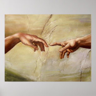 Poster Michelangelo Criação da Capela de Adão Sistino
