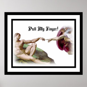 Poster Michelangelo - Criação do Homem - Puxe Meu Dedo