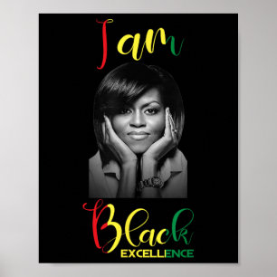 Poster Michelle Obama Black Excellence Black History Mont