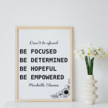 Michelle Obama cita Não tenha medo da arte feminis